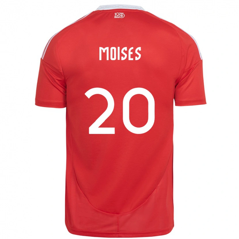 Danxen Børn Moises #20 Hvid Rød Hjemmebane Spillertrøjer 2025/26 Trøje T-Shirt