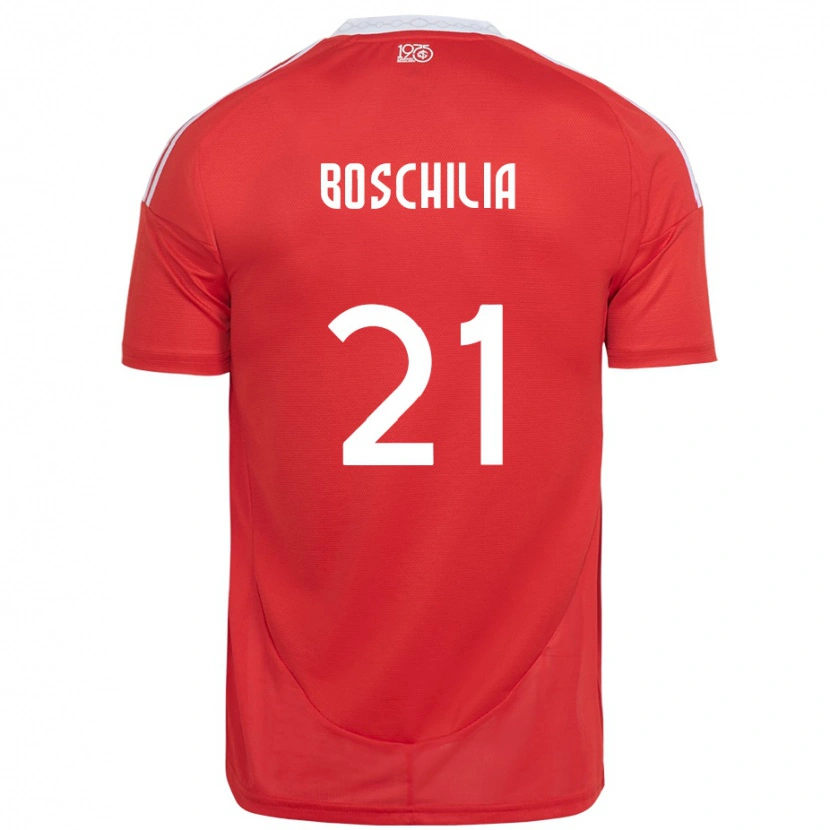 Danxen Børn Gabriel Boschilia #21 Hvid Rød Hjemmebane Spillertrøjer 2025/26 Trøje T-Shirt