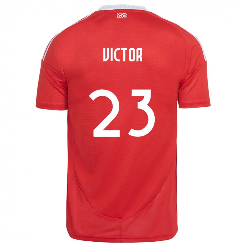 Danxen Børn Paulo Victor #23 Hvid Rød Hjemmebane Spillertrøjer 2025/26 Trøje T-Shirt
