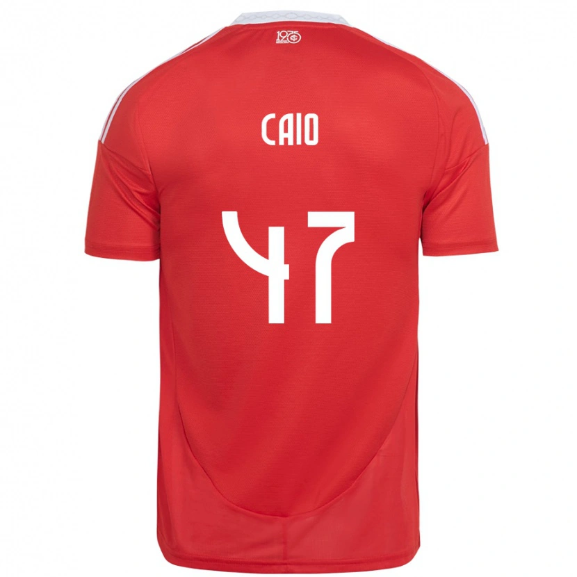 Danxen Børn Caio Vidal #47 Hvid Rød Hjemmebane Spillertrøjer 2025/26 Trøje T-Shirt