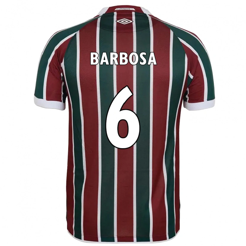 Danxen Børn Diogo Barbosa #6 Hvid Grøn Maroon Hjemmebane Spillertrøjer 2025/26 Trøje T-Shirt