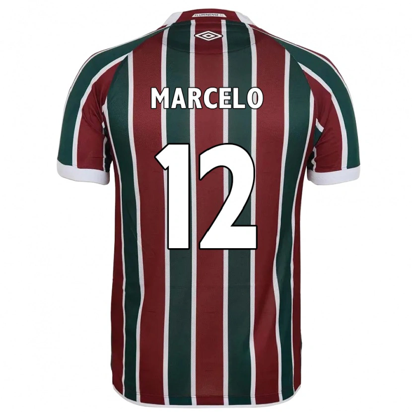 Danxen Børn Marcelo #12 Hvid Grøn Maroon Hjemmebane Spillertrøjer 2025/26 Trøje T-Shirt