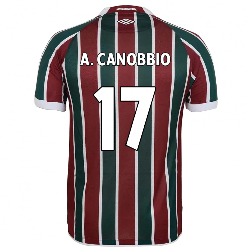 Danxen Børn Agustín Canobbio #17 Grøn Maroon Hvid Hjemmebane Spillertrøjer 2025/26 Trøje T-Shirt