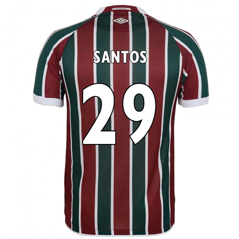 Danxen Børn Thiago Santos #29 Hvid Grøn Maroon Hjemmebane Spillertrøjer 2025/26 Trøje T-Shirt