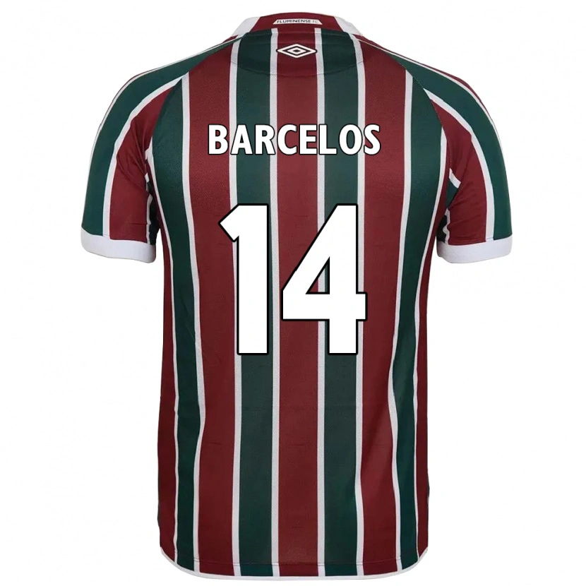 Danxen Børn Danilo Barcelos #14 Hvid Grøn Maroon Hjemmebane Spillertrøjer 2025/26 Trøje T-Shirt