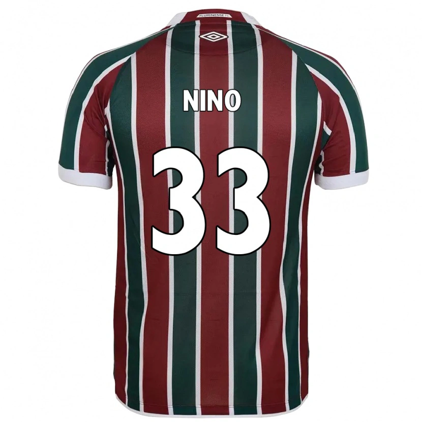 Danxen Børn Nino #33 Hvid Grøn Maroon Hjemmebane Spillertrøjer 2025/26 Trøje T-Shirt