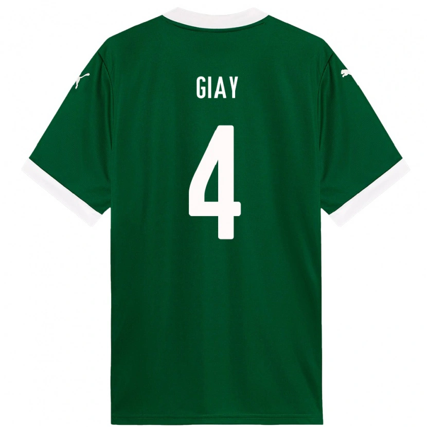 Danxen Børn Agustín Giay #4 Hvid Grøn Hjemmebane Spillertrøjer 2025/26 Trøje T-Shirt