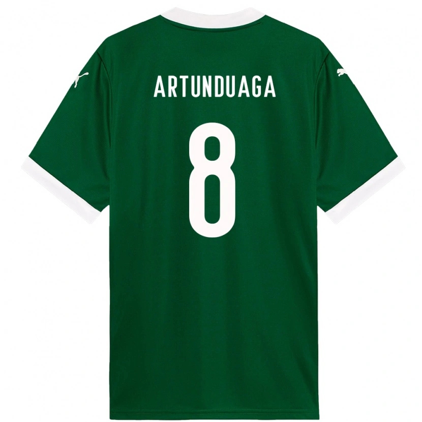 Danxen Børn Grover Artunduaga #8 Hvid Grøn Hjemmebane Spillertrøjer 2025/26 Trøje T-Shirt