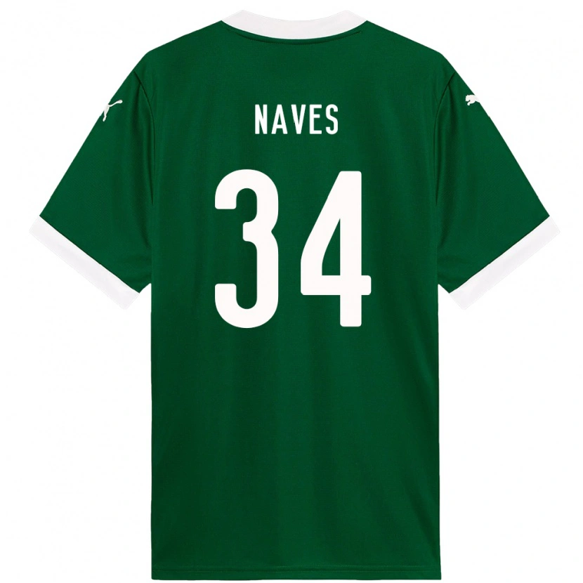 Danxen Børn Naves #34 Hvid Grøn Hjemmebane Spillertrøjer 2025/26 Trøje T-Shirt
