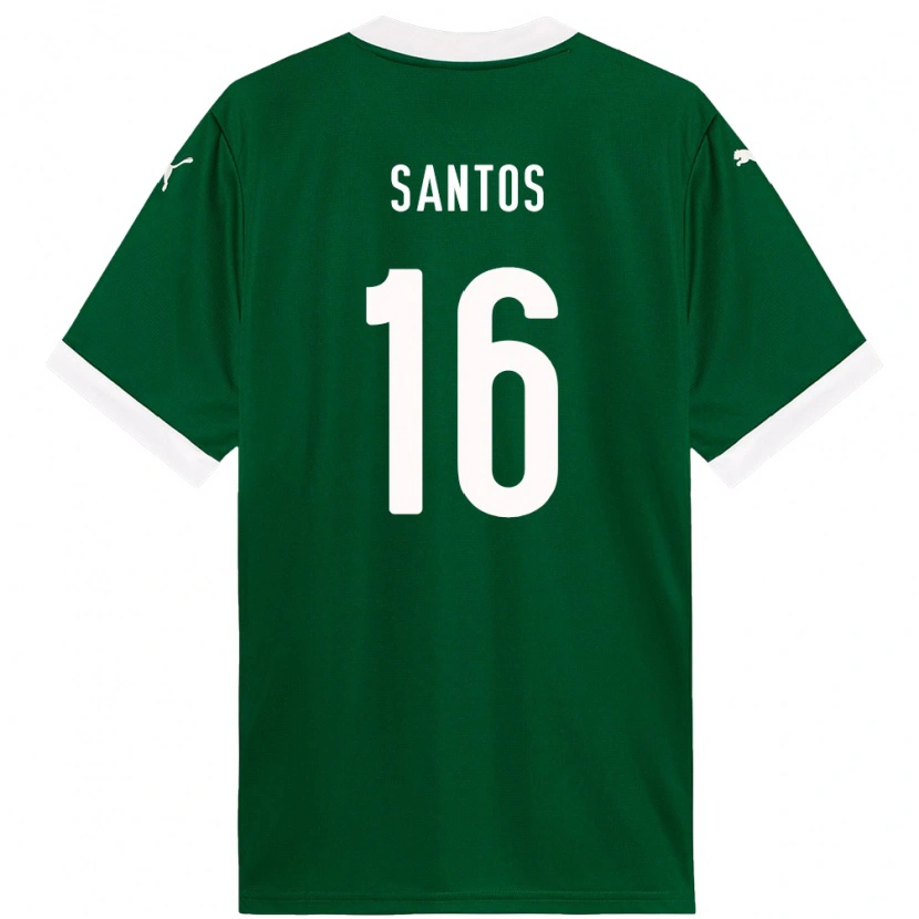 Danxen Børn Gaby Santos #16 Hvid Grøn Hjemmebane Spillertrøjer 2025/26 Trøje T-Shirt
