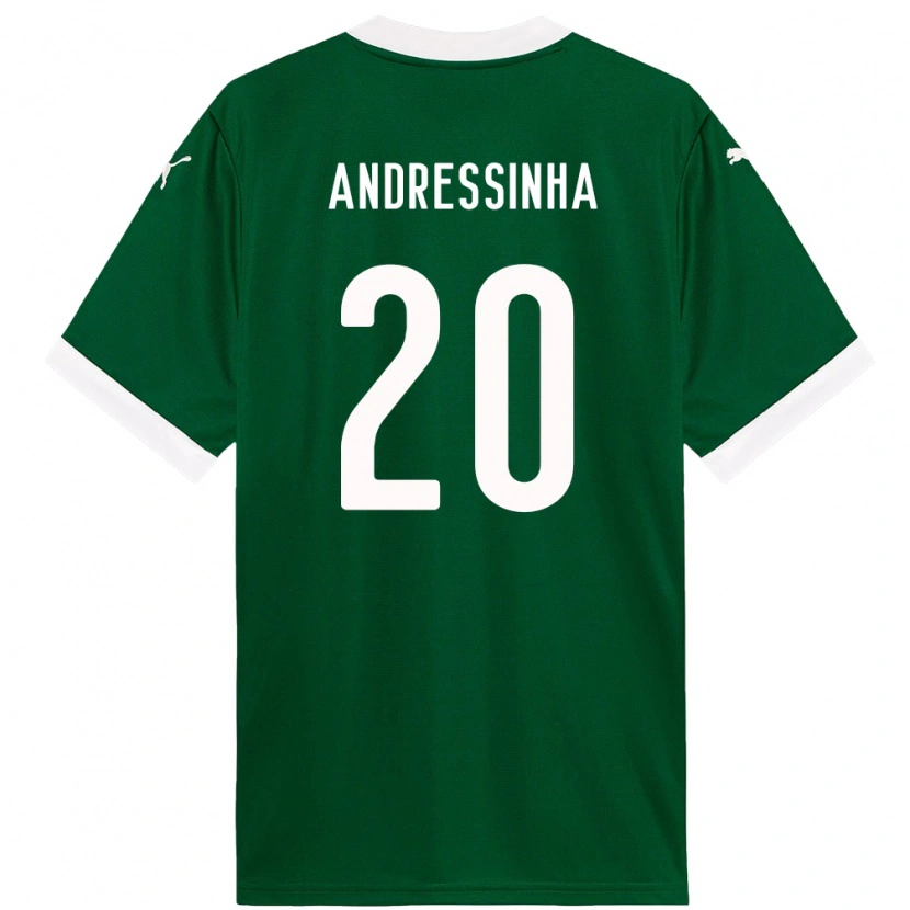 Danxen Børn Andressinha #20 Hvid Grøn Hjemmebane Spillertrøjer 2025/26 Trøje T-Shirt