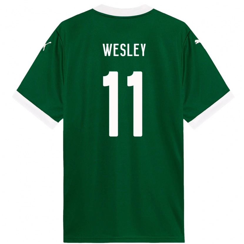 Danxen Børn Wesley #11 Hvid Grøn Hjemmebane Spillertrøjer 2025/26 Trøje T-Shirt
