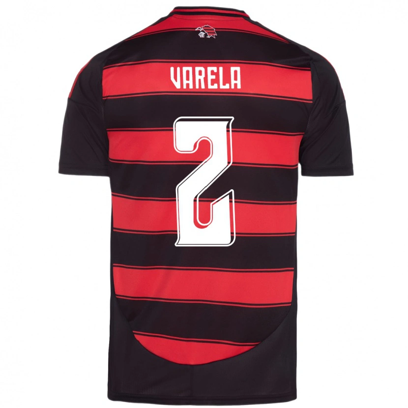 Danxen Børn Guillermo Varela #2 Hvid Rød Hjemmebane Spillertrøjer 2025/26 Trøje T-Shirt