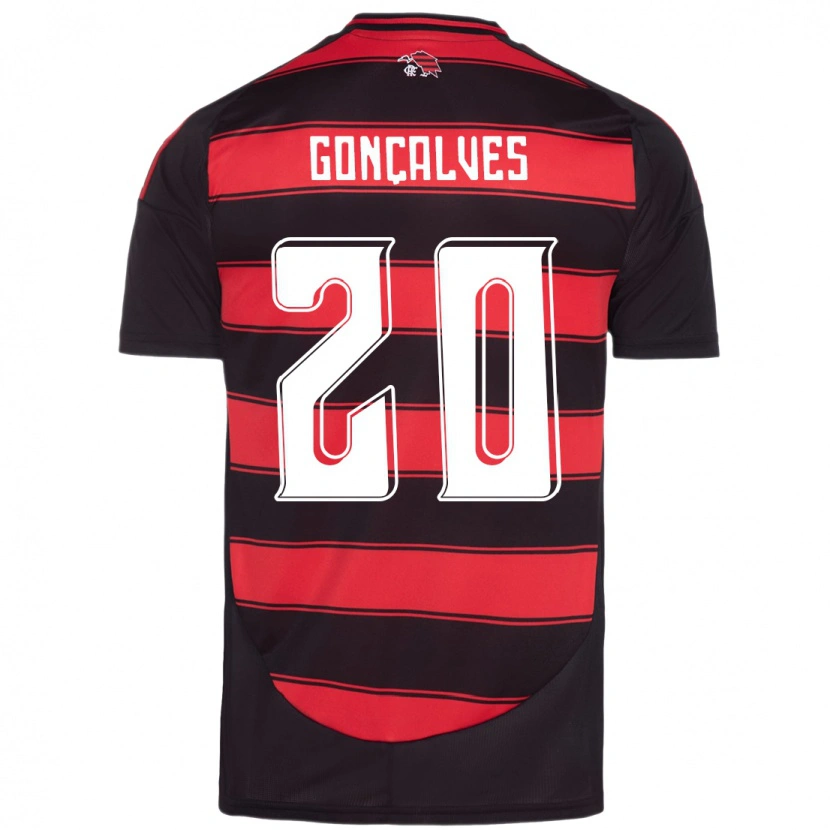 Danxen Børn Matheus Gonçalves #20 Hvid Rød Hjemmebane Spillertrøjer 2025/26 Trøje T-Shirt