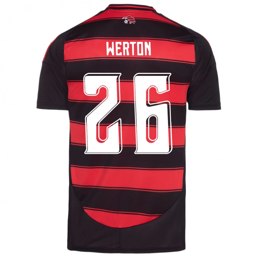 Danxen Børn Werton #26 Hvid Rød Hjemmebane Spillertrøjer 2025/26 Trøje T-Shirt