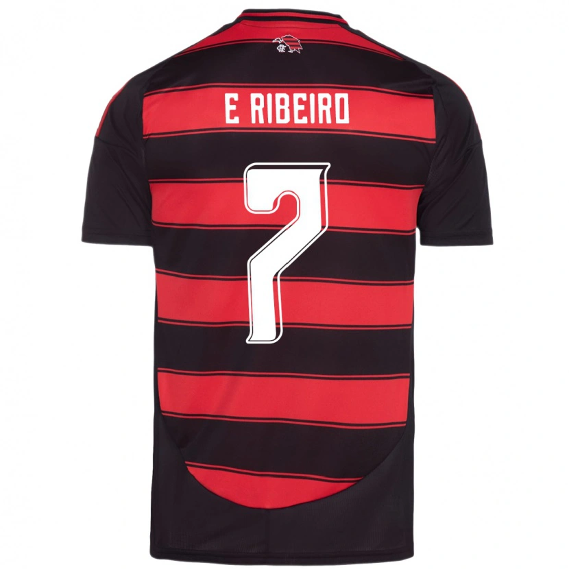 Danxen Børn Everton Ribeiro #7 Hvid Rød Hjemmebane Spillertrøjer 2025/26 Trøje T-Shirt