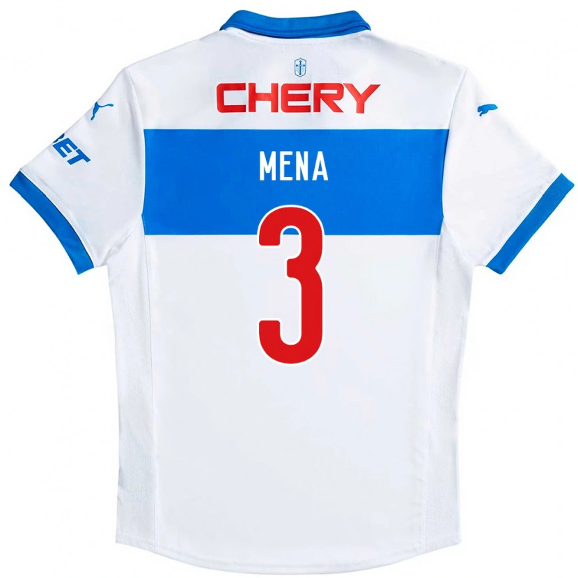 Danxen Børn Eugenio Mena #3 Royal Blå Hvid Hjemmebane Spillertrøjer 2025/26 Trøje T-Shirt