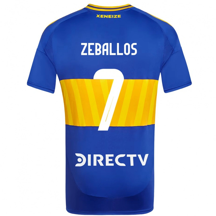 Danxen Børn Exequiel Zeballos #7 Hvid Blå Hjemmebane Spillertrøjer 2025/26 Trøje T-Shirt