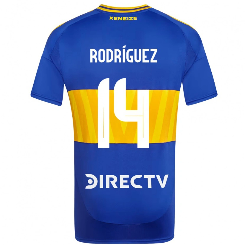 Danxen Børn Isaías Rodríguez #14 Hvid Blå Hjemmebane Spillertrøjer 2025/26 Trøje T-Shirt