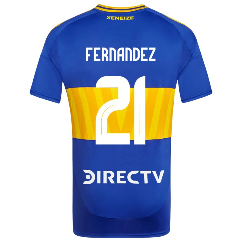 Danxen Børn Ezequiel Fernandez #21 Hvid Blå Hjemmebane Spillertrøjer 2025/26 Trøje T-Shirt