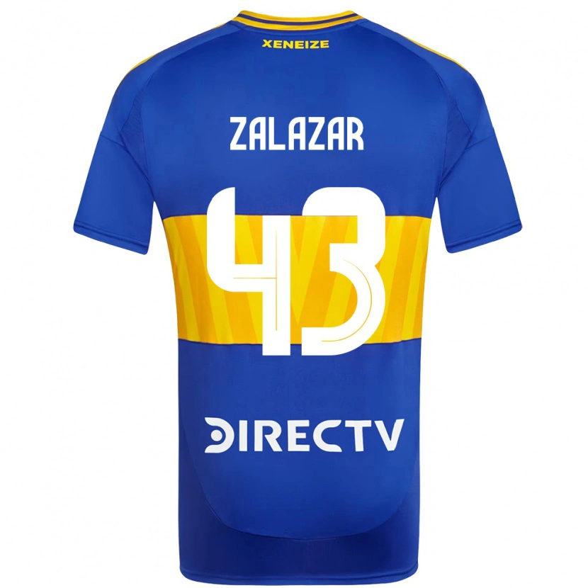 Danxen Børn Maximiliano Zalazar #43 Hvid Blå Hjemmebane Spillertrøjer 2025/26 Trøje T-Shirt