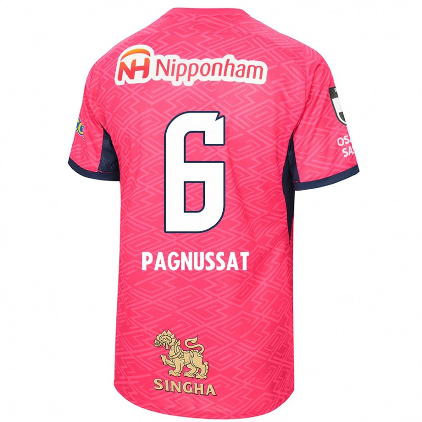 Danxen Børn Tiago Pagnussat #6 Hvid Sakura Pink Hjemmebane Spillertrøjer 2025/26 Trøje T-Shirt