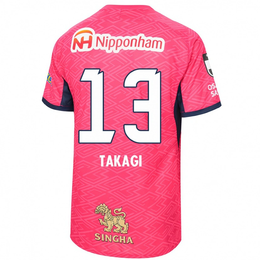 Danxen Børn Toshiyuki Takagi #13 Hvid Sakura Pink Hjemmebane Spillertrøjer 2025/26 Trøje T-Shirt