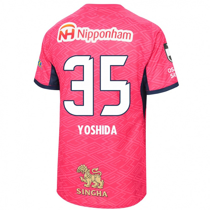 Danxen Børn Yuji Yoshida #35 Hvid Sakura Pink Hjemmebane Spillertrøjer 2025/26 Trøje T-Shirt