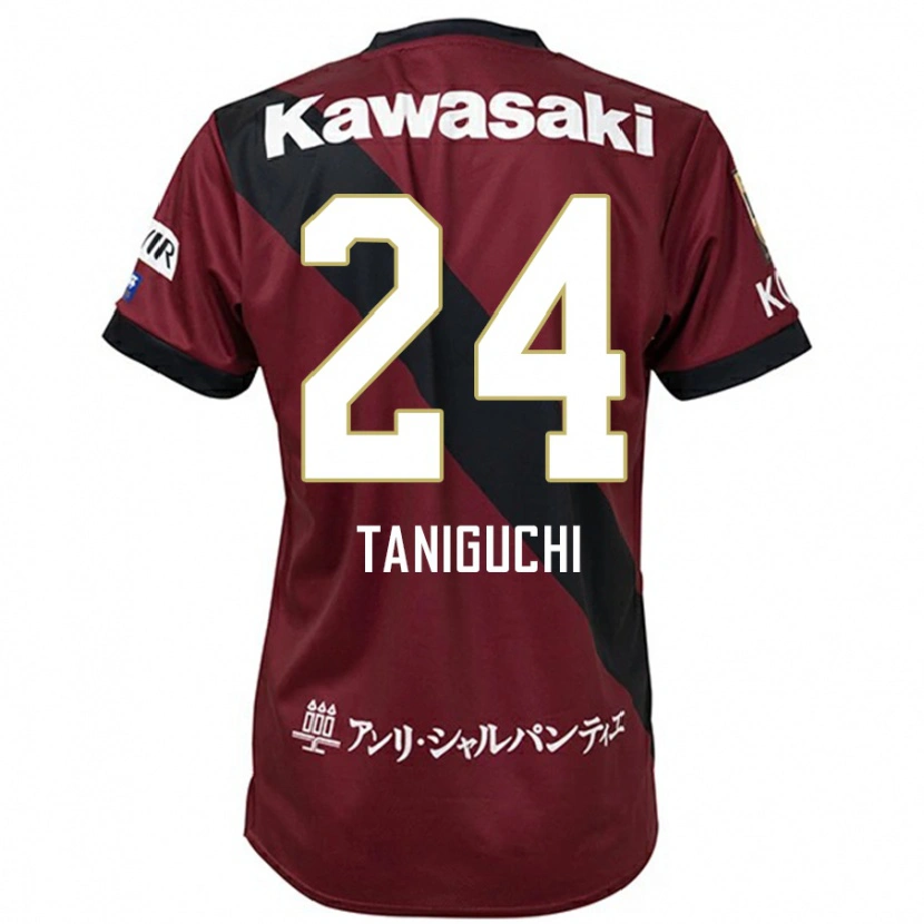Danxen Børn Hiroto Taniguchi #24 Hvid Sort Hjemmebane Spillertrøjer 2025/26 Trøje T-Shirt