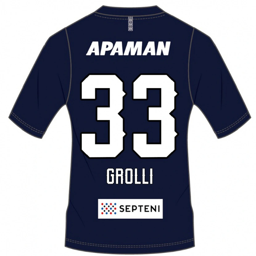 Danxen Børn Douglas Grolli #33 Lysegrå Hjemmebane Spillertrøjer 2025/26 Trøje T-Shirt