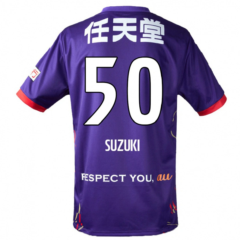 Danxen Børn Yoshinori Suzuki #50 Hvid Lilla Sort Hjemmebane Spillertrøjer 2025/26 Trøje T-Shirt