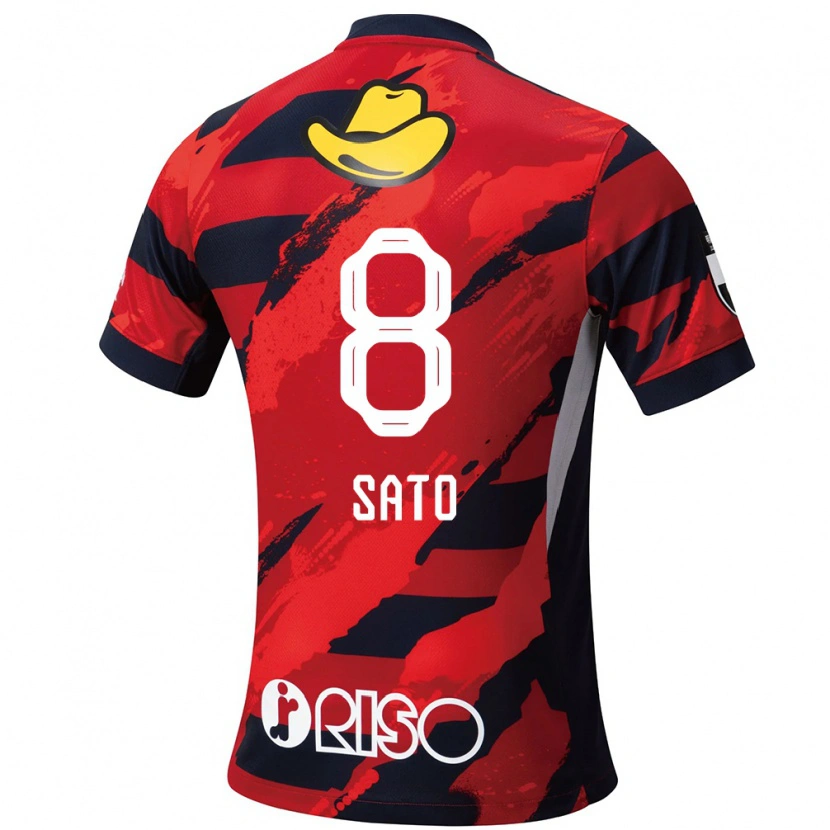 Danxen Børn Yuto Sato #8 Hvid Sort Hjemmebane Spillertrøjer 2025/26 Trøje T-Shirt