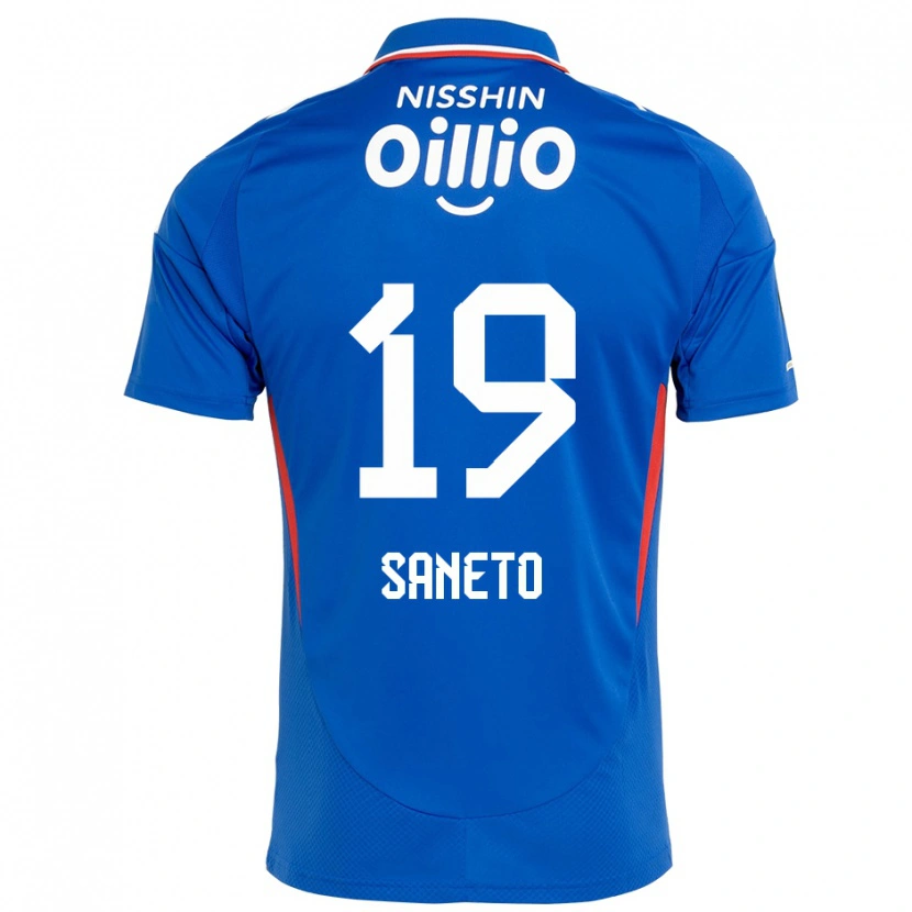 Danxen Børn Yuki Saneto #19 Hvid Royal Blå Hjemmebane Spillertrøjer 2025/26 Trøje T-Shirt