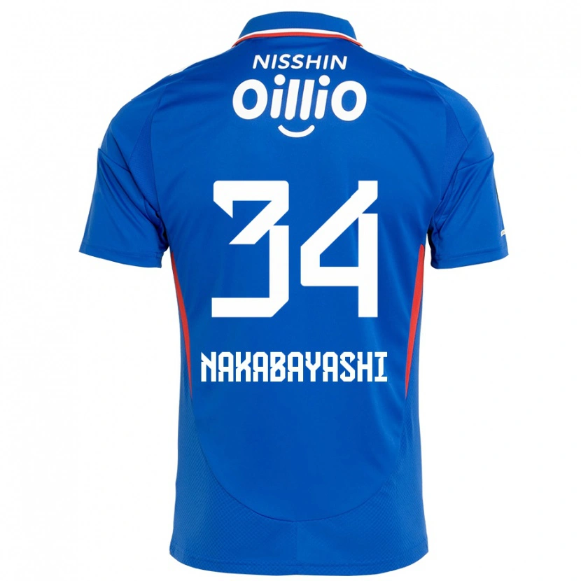 Danxen Børn Hirotsugu Nakabayashi #34 Hvid Royal Blå Hjemmebane Spillertrøjer 2025/26 Trøje T-Shirt