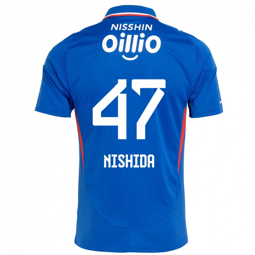 Danxen Børn Yusuke Nishida #47 Hvid Royal Blå Hjemmebane Spillertrøjer 2025/26 Trøje T-Shirt