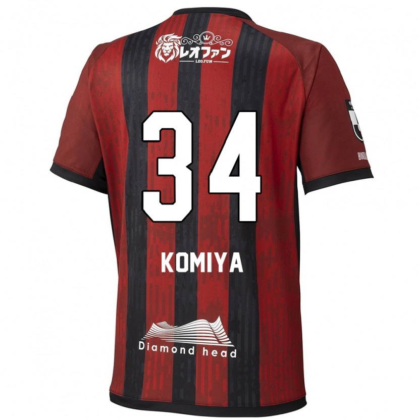 Danxen Børn Masaki Komiya #34 Blå Rød Hjemmebane Spillertrøjer 2025/26 Trøje T-Shirt