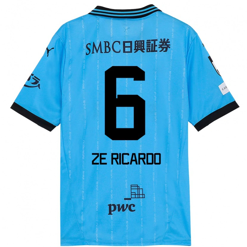 Danxen Børn Zé Ricardo #6 Hvid Himmelblå Hjemmebane Spillertrøjer 2025/26 Trøje T-Shirt