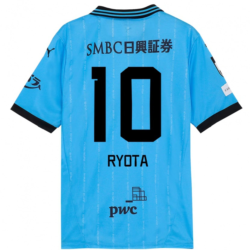 Danxen Børn Ryota Oshima #10 Hvid Himmelblå Hjemmebane Spillertrøjer 2025/26 Trøje T-Shirt