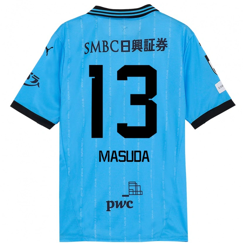 Danxen Børn Hinata Masuda #13 Hvid Himmelblå Hjemmebane Spillertrøjer 2025/26 Trøje T-Shirt
