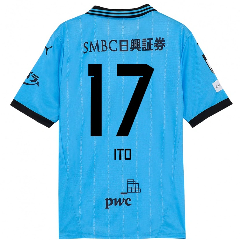 Danxen Børn Tatsuya Ito #17 Hvid Himmelblå Hjemmebane Spillertrøjer 2025/26 Trøje T-Shirt
