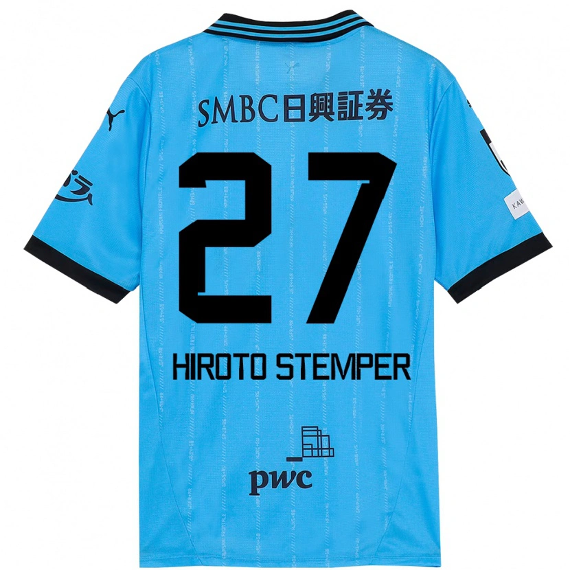 Danxen Børn Luka Hiroto Stemper #27 Hvid Himmelblå Hjemmebane Spillertrøjer 2025/26 Trøje T-Shirt