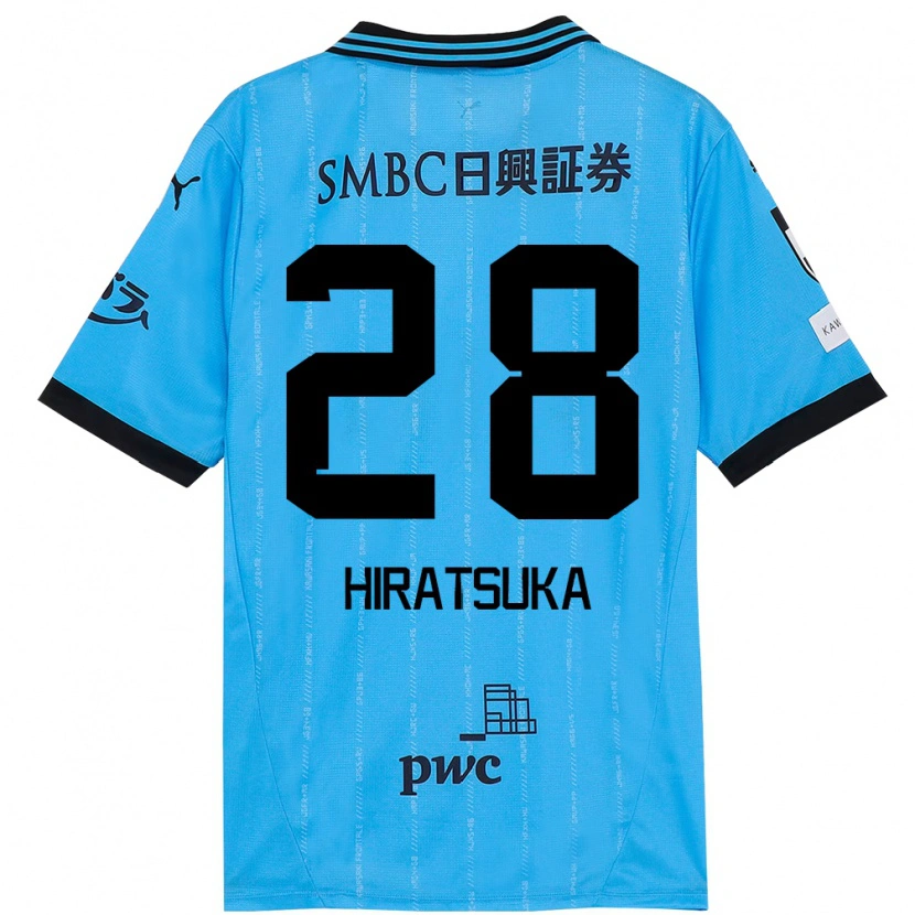 Danxen Børn Hayato Hiratsuka #28 Hvid Himmelblå Hjemmebane Spillertrøjer 2025/26 Trøje T-Shirt