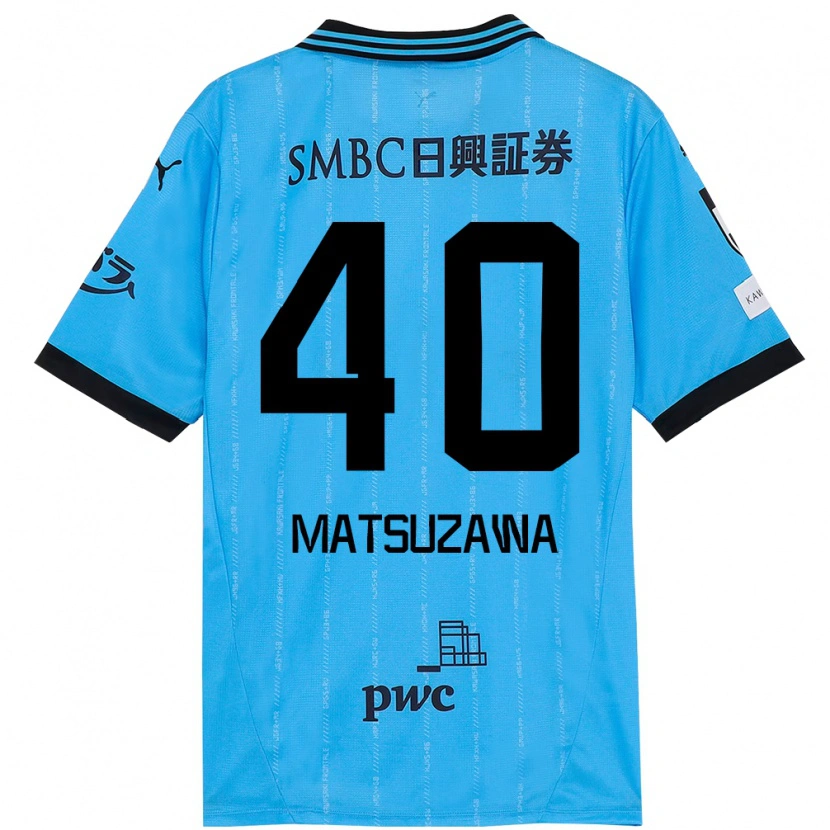 Danxen Børn Naoto Matsuzawa #40 Hvid Himmelblå Hjemmebane Spillertrøjer 2025/26 Trøje T-Shirt