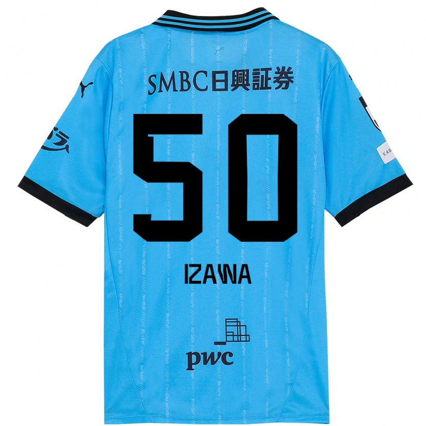 Danxen Børn Haruki Izawa #50 Hvid Himmelblå Hjemmebane Spillertrøjer 2025/26 Trøje T-Shirt