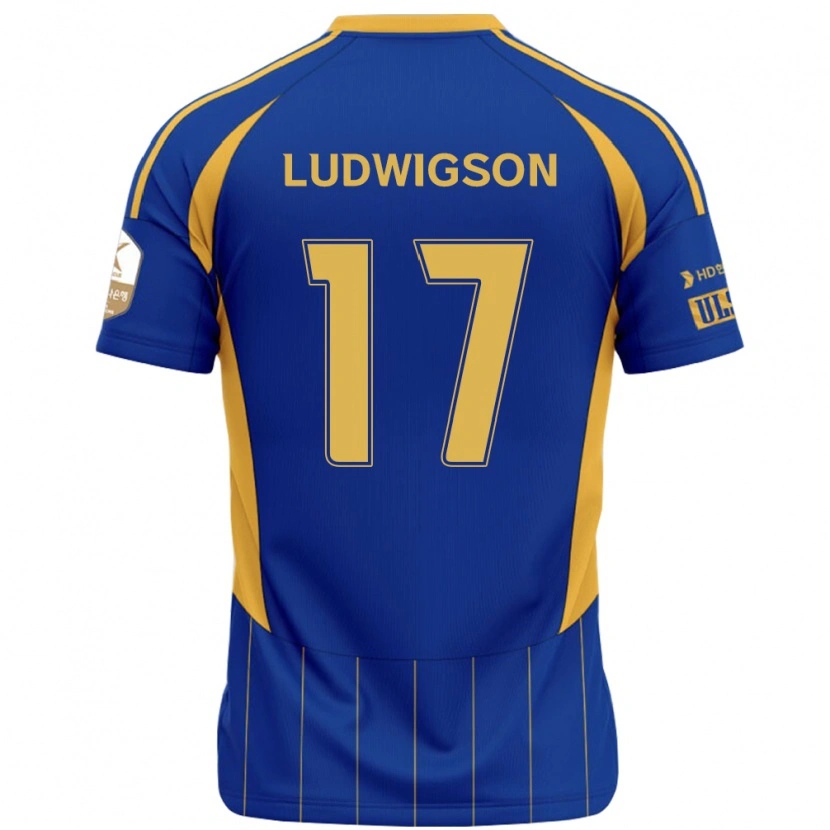 Danxen Børn Gustav Ludwigson #17 Hvid Himmelblå Hjemmebane Spillertrøjer 2025/26 Trøje T-Shirt