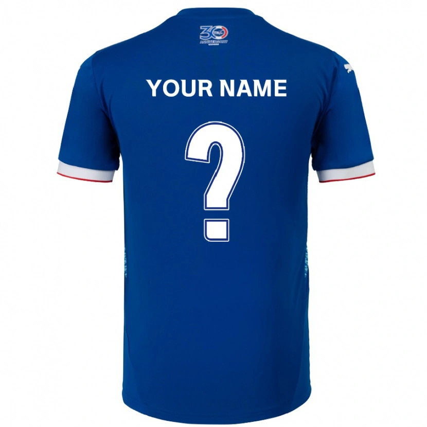 Danxen Børn Dit Navn #0 Hvid Royal Blå Hjemmebane Spillertrøjer 2025/26 Trøje T-Shirt
