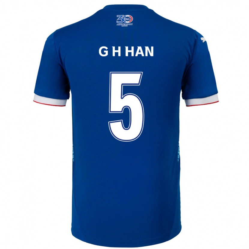 Danxen Børn Ho-Gang Han #5 Hvid Royal Blå Hjemmebane Spillertrøjer 2025/26 Trøje T-Shirt