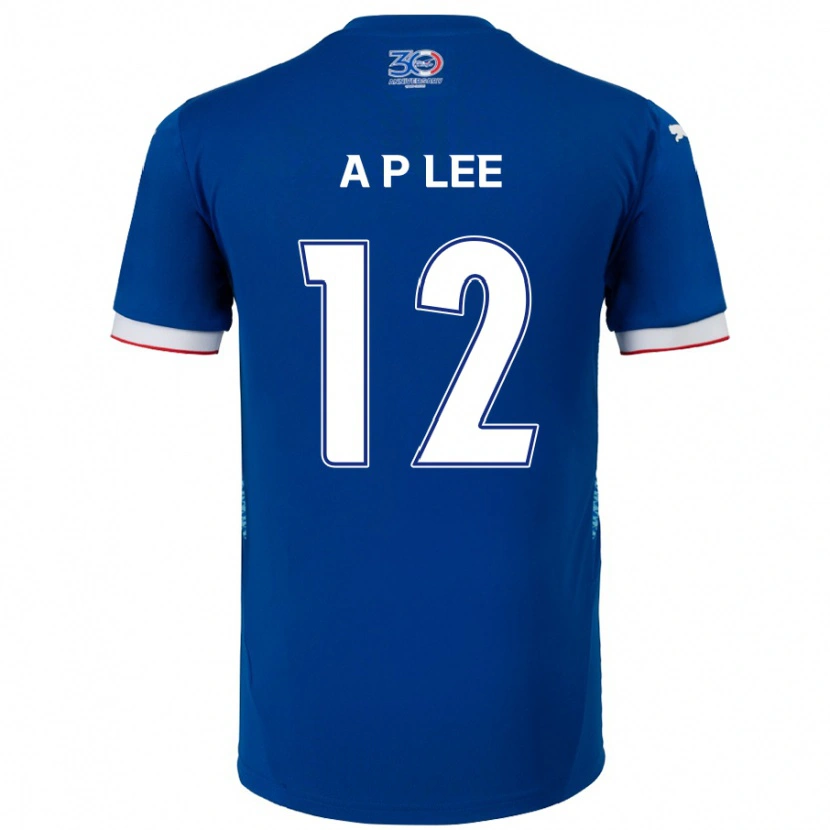 Danxen Børn Pyeong-An Lee #12 Hvid Royal Blå Hjemmebane Spillertrøjer 2025/26 Trøje T-Shirt