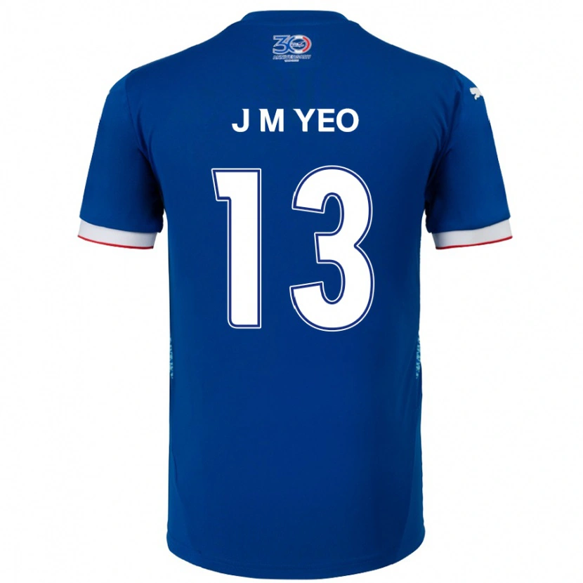 Danxen Børn Min-Jun Yeo #13 Hvid Royal Blå Hjemmebane Spillertrøjer 2025/26 Trøje T-Shirt