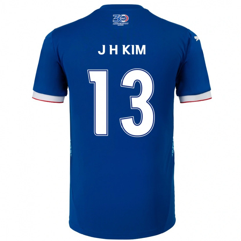 Danxen Børn Jung-Hoon Kim #13 Hvid Royal Blå Hjemmebane Spillertrøjer 2025/26 Trøje T-Shirt